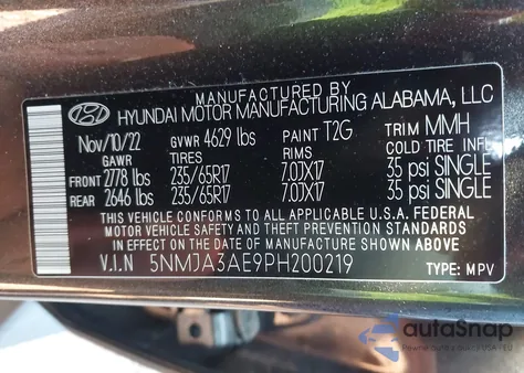 2023 Hyundai Tucson Se from USA, damaged, VIN 5NMJA3AE9PH200219